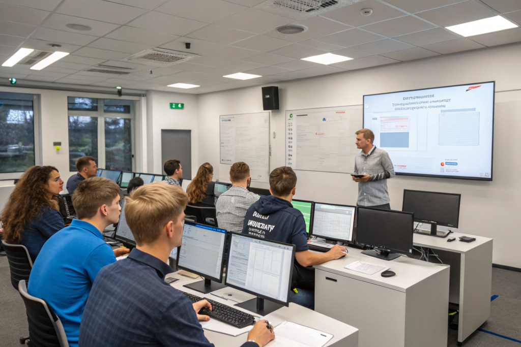 Programme de Formations Salle de formation avec des participants et un formateur.